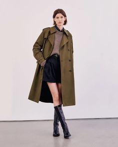 TANNER TRENCH COAT | Nili Lotan Fall Gabardine Long Raincoat, Winter Gabardine Outerwear With Belted Cuffs, Winter Gabardine Belted Pea Coat, Winter Belted Gabardine Pea Coat, Long Gabardine Raincoat For Fall, Oversized Belted Gabardine Outerwear, Gabardine Workwear Raincoat For Fall, Gabardine Raincoat For Work In Fall, Fall Workwear Gabardine Raincoat