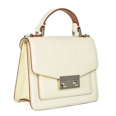 Timeless Rectangular Flap Bag With Dust Bag, Beige Bag With Dust Bag For Everyday Luxury, Chic Smooth Grain Shoulder Bag For Office, Luxury Beige Shoulder Bag For Everyday, Luxury Everyday Beige Bags, Elegant Smooth Grain Shoulder Bag, Classic Beige Bag For Everyday Luxury, Beige Top Handle Shoulder Bag For Everyday Luxury, Luxury Cream Rectangular Bag