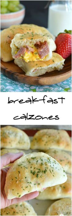 two pictures showing different types of breakfast sandwiches