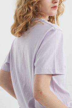 Enjoy the unmatched comfort and breathability of pure cotton and showcase your timeless style with this essential piece This 100% cotton t-shirt has seamless sides that create a better fit, and reduce wrinkles. In a stylish soft purple colour, it's the ideal choice to tie an outfit together. Style #: WKSH906 Casual Purple T-shirt For Everyday, Purple Short Sleeve T-shirt For Everyday, Purple Crew Neck T-shirt For Everyday, Everyday Purple Crew Neck T-shirt, Everyday Purple Short Sleeve Tops, Casual Purple Top For Everyday, Purple T-shirt For Summer Loungewear, Summer Purple T-shirt For Loungewear, Heather Color Relaxed Fit Short Sleeve T-shirt