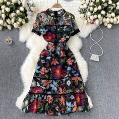 This Dress is fashionable for every occasion. the dress is made-to-order by professional tailors. You can choose from 50 colors, Regular sizes 2 to 16 and plus sizes 14w to 26W. Custom size is also available.. The product details: Age: Ages 25-35 Years Old, Closure Type: zipper, Decoration: Embroidery, Dresses Length: Knee-Length, Elasticity: Non Strech, Fabric Type: Organza, Fit Type: Slim Fit, Gender: Women, Material: Polyester,Acrylic, Material Composition: Synthetic fiber, Neckline: O-Neck, Flower Runway, Bohemian Casual Dress, Sundress Women, Mesh Embroidery, Sleeve Ruffles, Causal Dresses, Runway Dresses, Feminine Dress, Black Party