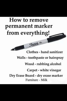 an advertisement with the words how to remove permanent marker from everything you can't do