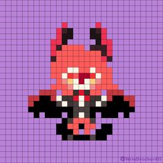 the pixel art is designed to look like an animal with horns and fangs on its head