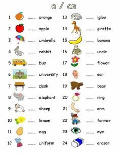 an english worksheet with pictures and words for children to learn in the classroom