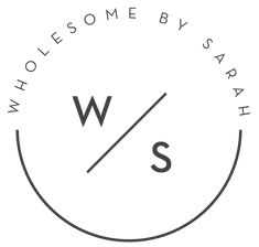 the logo for wholesome by sarah, which is also in black and white