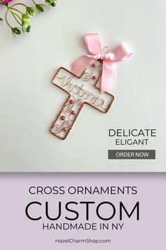 the cross ornament is made from handmade in any color and size,