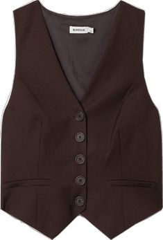 Tailored Wool Vest For Semi-formal Occasions, Elegant Semi-formal Wool Vest, Elegant Brown Business Vest, Elegant Brown Vest Outerwear, Elegant Winter Workwear Sweater Vest, Classic Vest For Work In Fall, Classic Vest For Workwear In Fall, Classic Workwear Vest For Fall, Classic Formal Winter Vest