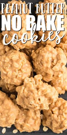 peanut butter no bake cookies on a plate