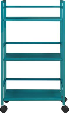 Marshall 3 Shelf Metal Rolling Utility Cart - Teal White Kitchen Cart, Teal Rooms, Rolling Utility Cart, Walnut Kitchen, Dining Room Buffet, White Bar, Utility Cart, Large Shelves, Storage Cart