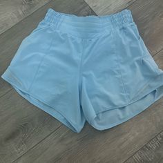 Blue Lululemon Shorts In Excellent Condition. Nwot I’ve Worn Them A Few Times! 4” Size 4! Light Blue Lululemon Shorts, Lululemon Blue Shorts, Blue Running Shorts With Elastic Waistband, Light Blue Stretch Running Shorts, Blue Athleisure Shorts For Light Exercise, Light Blue Stretch Running Bottoms, Blue Athletic Shorts With Go-dry For Light Exercise, Blue Go-dry Athletic Shorts For Light Exercise, Light Blue Athletic Shorts With Built-in Shorts