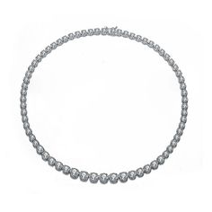 This gorgeous sterling silver cubic zirconia tennis necklace is a must-add to your fine jewelry collection. This gorgeous sterling silver cubic zirconia tennis necklace is a must-add to your fine jewelry collection. Chain length: 16 in. Chain type: cable Metal: sterling silver Finish: polished Packaging: boxedSTONE DETAILS Stone type: cubic zirconia Total weight: 14 ct. Shape: round Setting: prong Please note, due to the high value of this item, a signature may be required upon delivery. Size: 1 Fine Jewelry Cubic Zirconia Tennis Necklace With Brilliant Cut, Fine Jewelry Tennis Necklace With Brilliant Cut Cubic Zirconia, Dazzling Round Brilliant Cut Tennis Necklace, Classic Round Cubic Zirconia Tennis Necklace, Anniversary Tennis Necklace With Brilliant Cut Cubic Zirconia, Anniversary Tennis Necklace In Brilliant Cut Cubic Zirconia, Sterling Silver Tennis Necklace With Brilliant Cut, Classic Tennis Necklace In Diamond White Cubic Zirconia, Dazzling Sterling Silver Tennis Necklace With Single Cut Diamonds