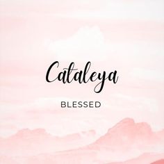 a pink background with the words cataleya written in cursive font on it