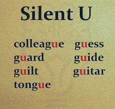 a close up of a piece of paper with words on it that say silent u