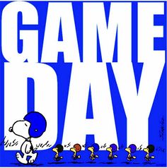 an image of a game day poster with peanuts running in front of the line of ducks