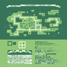 the legend of zelda's map is shown in two different colors and sizes