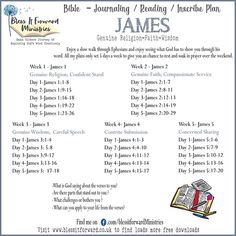 an image of the bible's daily plan for james