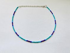 Seed bead necklace turquoise necklace beaded choker | Etsy Purple Beaded Choker With Round Beads, Purple Colorful Beads Choker Jewelry, Adjustable Purple Choker With Colorful Beads, Purple Colorful Beaded Choker Jewelry, Blue Beaded Choker With Faceted Beads, Blue Faceted Beads Choker Necklace, Blue Beaded Choker With Tiny Beads, Blue Beaded Choker With Round Beads, Blue Beads Choker Jewelry