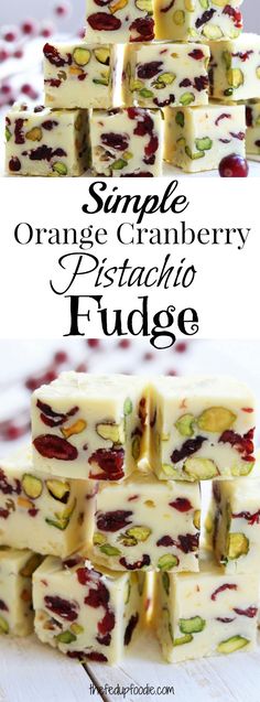 some orange cranberry diffracto fudge is stacked on top of each other