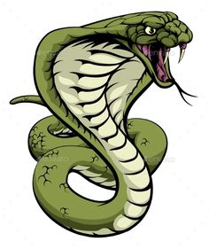 a green snake with its mouth open