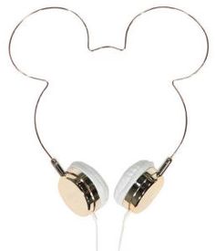 a mickey mouse head with earphones attached to it's ears, against a white background