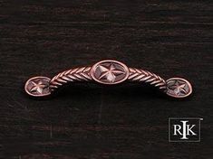 Rugged Texas Star Pull 4 5/8 (117mm) - Distressed Copper - New York Hardware Brass Cabinet Pull, Brass Cabinet Pulls, Unique Cabinets, Texas Star, Cabinet Hardware Pulls, Brass Cabinet, Brass Pulls, Drawer Pull Handles, Copper Material