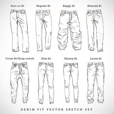 the different types of jeans that are used for men's body shape and measurements