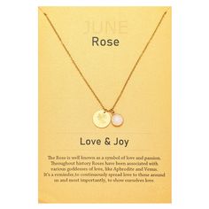 PRICES MAY VARY. June - Rose, represents love & joy. Bloom with this birth flower necklace: a celebration of you or you loved one! This necklace is not just an accessory. It's a keepsake, a celebration of family, and a way to keep your loved ones close to your heart. Rolo Chain Length: 17"-22" adjustable chain with lobster clasp closure Golden jewelry is a go-to choice for everyday wearing. We start with 316l stainless steel base which we then electroplate with a thick layer of real 18k gold. It Meaningful Cheap Jewelry For Birthdays, Cheap Meaningful Jewelry For Birthday Gift, Rose Represents, January Birth Flowers, Women Birthday Gifts, Garnet Birthstone, Birth Month Flower, Golden Jewelry, Floral Jewelry