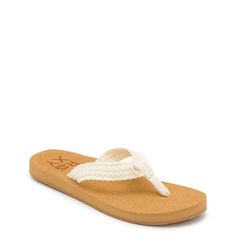 Beach walks or city strolls, look fab in these women's Roxy Tidepool IV natural flip flops. Designed with woven canvas upper, these vegan-friendly sandals display an eccentric look. Soft textile lining keeps you feeling good, while the textile TPR outsole offers supportive footing. This style is exclusive to Designer Brands Canada. | Roxy Women's Tidepool IV Flip Flop in Natural Size 5 Medium Summer Synthetic Flip Flops With Cork-bed Midsoles, Synthetic Flip Flops With Textured Footbed For Summer, Comfortable Fabric Sandals For Vacation, Beach Flip Flops With Cork-bed Midsoles, Fabric Sandals For Beach Season, Casual Flip Flops With Woven Sole For Summer Outings, Comfortable Canvas Sandals For Summer, Adjustable Cushioned Flip Flops For Summer Outings, Casual Beach Sandals In Fabric