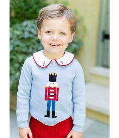 Edgehill Collection x Darby Fallon Clark Little Boys 2T-7 Nolan Toy Solider Crew Neck Sweater | Dillard's Boys Sweaters, Toy Soldiers, Dillard's, Toddler Sizes, Holiday Collection, Kids Boys, Crew Neck Sweater, Neck Sweater, Soldier