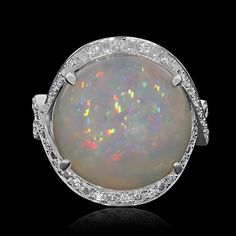 J16660 Stylish Rings, Ring Style, Stone Design, White Gold Ring, Opal Ring, Gold Pearl, Opal Rings, Metal Color, Diamond Gemstone