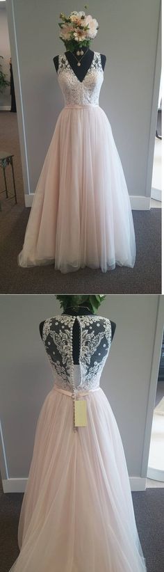 two different views of a dress on display