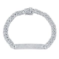 14K gold with 1.97-carat diamond pave cuban chain link id bracelet. Model Number: SDL55005673WY Rings Fancy, Mens Diamond Jewelry, Pendants Diamond, Bracelet Model, Cocktail Fashion, Necklaces Diamond, Gemstone Diamond Ring, Diamond Pendants, Diamond Fashion Rings