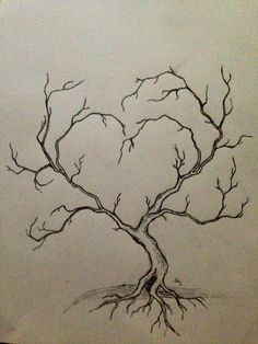 a drawing of a tree with no leaves