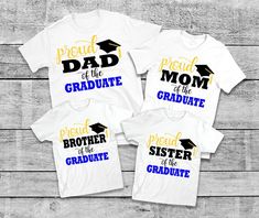 Graduation Shirts for Family Family Matching Proud Graduate | Etsy Graduation Images, Lake Life Shirt, Trendy Svg