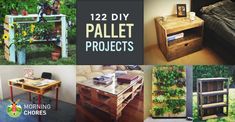 there are many pallet projects in this collage