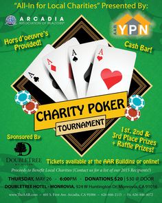 an advertisement for charity poker tournament