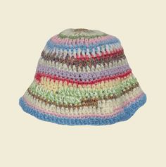 Multicolor crochet scrap yarn colorful bucket hat handmade using 100% organic cotton yarns. This colorful cotton bucket hat is biggest trend of the summer. Featuring a multicolored stripes along the bucket hat that is handmade using only 100% organic cotton yarns.  La Isla bucket hats were inspired by the beautiful colors and the warmth of the Turquoise Coast. Available in two different colors and finishes. One size. Each bag comes with a handmade canvas bag. Gentle cold hand wash is recommended Hand Knitted Multicolor Crochet Hat In Cotton Yarn, Multicolor Hand-knitted Crochet Cotton Hat, Multicolor Hand Knitted Crochet Cotton Hat, Multicolor Hand Knitted Bucket Hat, Multicolor Bohemian Bucket Hat In Cotton Yarn, Multicolor Cotton Yarn Crochet Bucket Hat, Multicolor Crochet Cotton Hat, Multicolor Cotton Yarn Crochet Hat, Multicolor Cotton Yarn Bucket Hat For Vacation