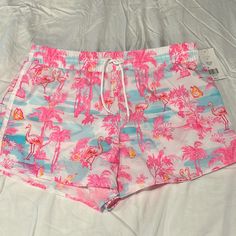 Crown & Ivy Women’s Printed Sport Shorts Flamingo, Palm Tree, Butterfly, Floral Print Size: Large Drawstring Closure Approximately 4" Inseam Polyester, Spandex Machine Washable Girly Girl Outfits, Shorts Athletic, Girly Girl, Sport Shorts, Athletic Shorts, Palm Tree, Polyester Spandex, Flamingo, Ivy