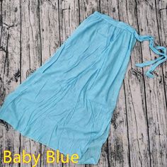 Maldives Calling Off Shoulder Blouse & Beach Skirt Cover Up Sunset and Swim Baby Blue skirt One Size Bohemian Skirt For Spring Beach Party, Blue Breezy Summer Cover-up, Blue Bottoms For Beach Cover-up In Beach Season, Spring Beach Maxi Skirt, Solid Color Summer Beach Bottoms, Summer Maxi Length Bottoms For Day Out, Beach Maxi Skirt For Spring, Light Blue Non-stretch Beach Dress, Maxi Length Beach Skirt For Spring