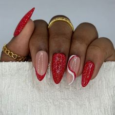 Nails Champagne, Nails Cream, Nails Charms, Nails Coral, Red And White Nails, Nails Colorful, Nails Chrome, Gold Prom, Nails Silver