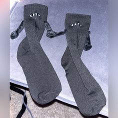 Brand New No Flaws Casual Black Socks For Fall, Gray Casual Socks For Fall, Casual Gray Socks For Fall, Black Cotton Socks For Fall, Hold Hands, Black Socks, Hand Coloring, Socks, Brand New