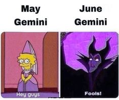 cartoon characters with caption that reads, may june germin hey guys foolist