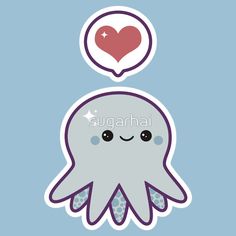 an octopus with a heart floating above it and the words i can slap 8 people at once