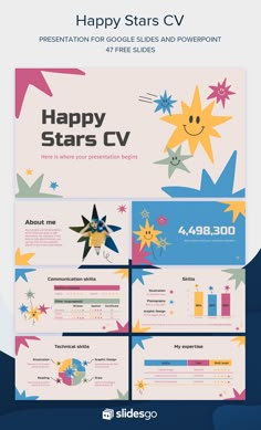 the happy stars powerpoint presentation is displayed