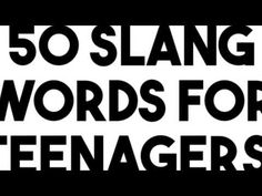 the words 50 long words for teenagers are in black and white