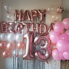 13 Candles Birthday, Pink 13 Balloons, Sweet 13 Party Ideas, 13 Birthday Balloon Ideas, 13 Year Birthday Ideas, Teenage Birthday Decor, Sweet 13 Birthday Party Ideas Decoration, Thirteen Birthday Ideas, Birthday 13 Year