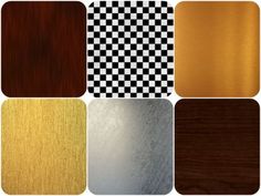 six different types of wood grains in various shapes and sizes, all showing the same color