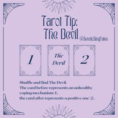 tarot tip for the devil and other things that are in front of it, including numbers