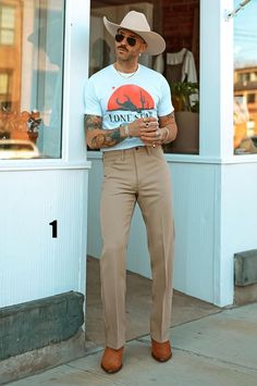 Cowboy Fits Men Aesthetic, Country Man Aesthetic, Cowboy Inspired Outfit, Suit With Cowboy Boots, Modern Cowboy Style Men, Aesthetic Youtubers, Country Guy Outfits, Cowboy Outfit Men, Urban Cowboy Style