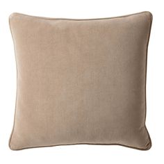 a beige pillow on a white background